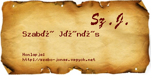 Szabó Jónás névjegykártya