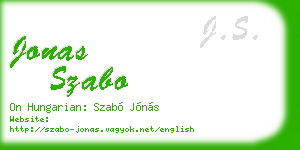 jonas szabo business card