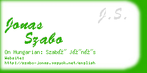 jonas szabo business card